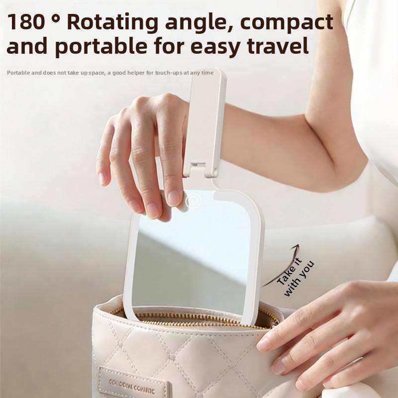Handheld Foldable LED Makeup Mirror