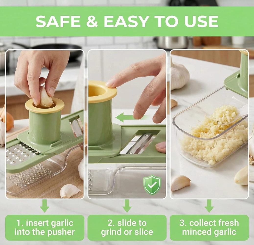 3-in-1 Mini Ginger & Garlic Grater with Container