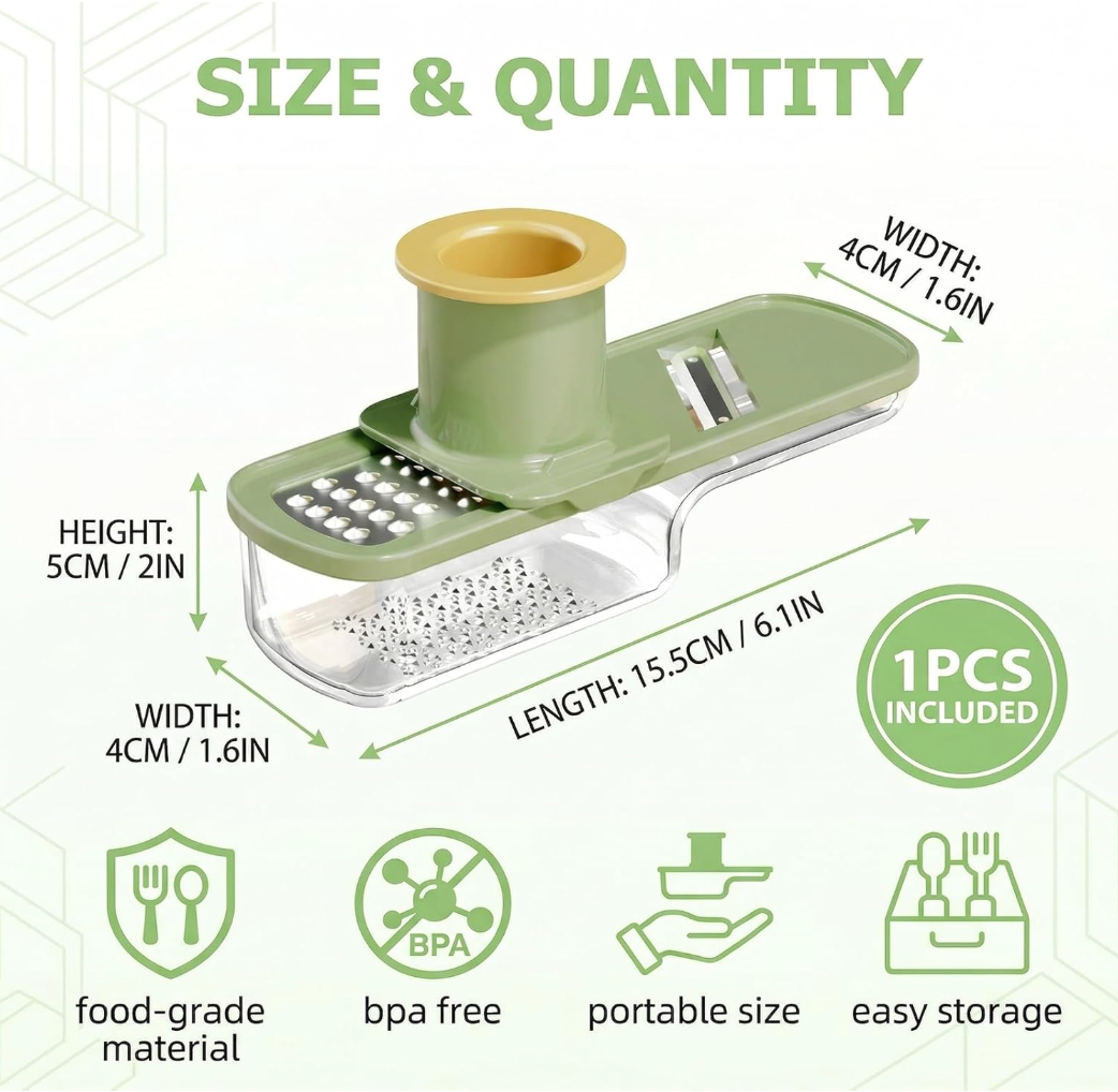 3-in-1 Mini Ginger & Garlic Grater with Container