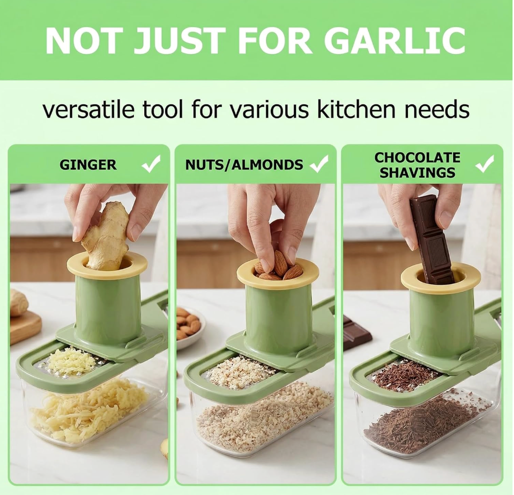 3-in-1 Mini Ginger & Garlic Grater with Container