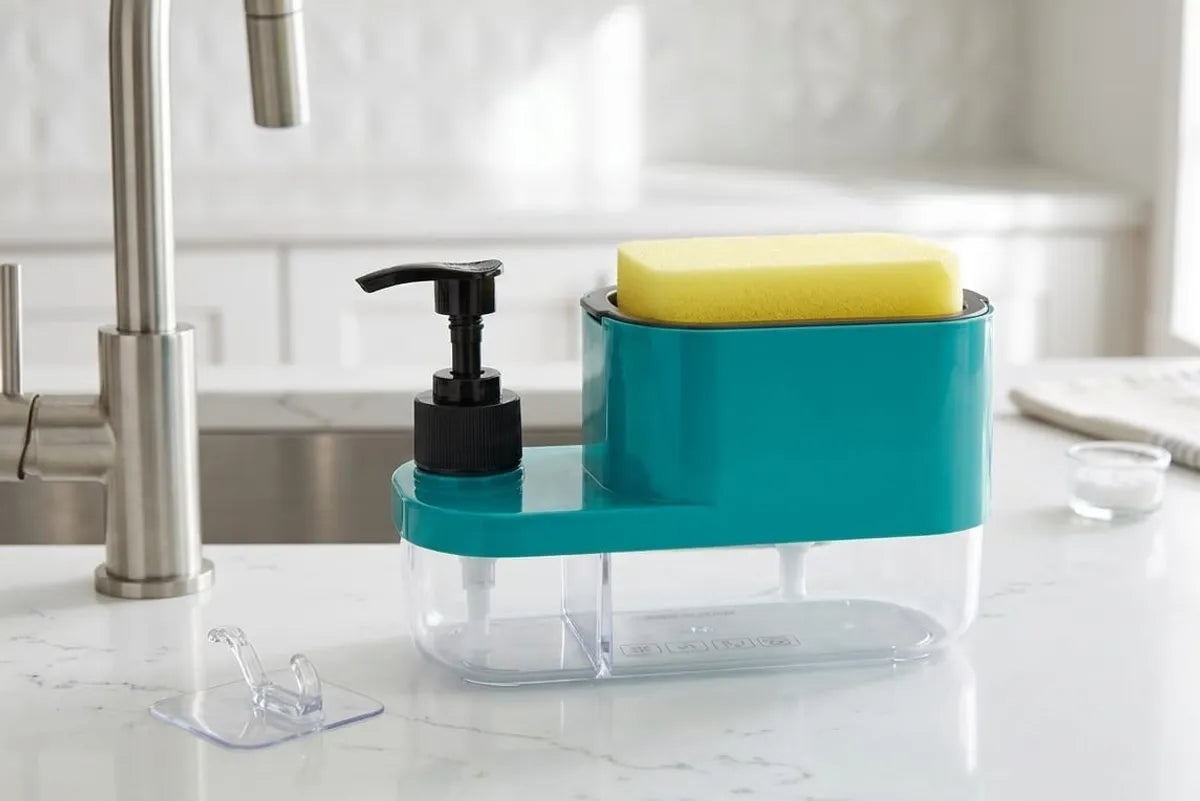 3-in-1 Kitchen Sink Organizer with Soap Dispenser, Handwash Pump & Sponge Holder