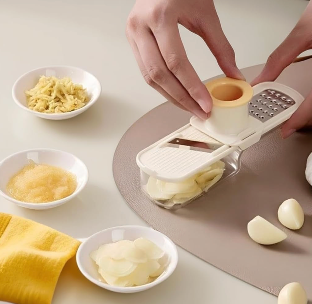 3-in-1 Mini Ginger & Garlic Grater with Container