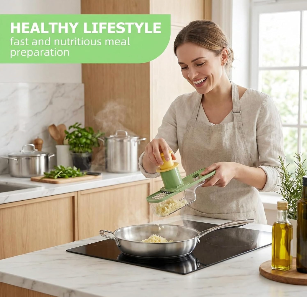 3-in-1 Mini Ginger & Garlic Grater with Container