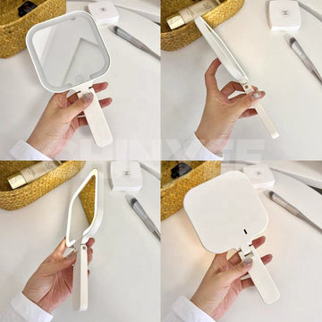 Handheld Foldable LED Makeup Mirror