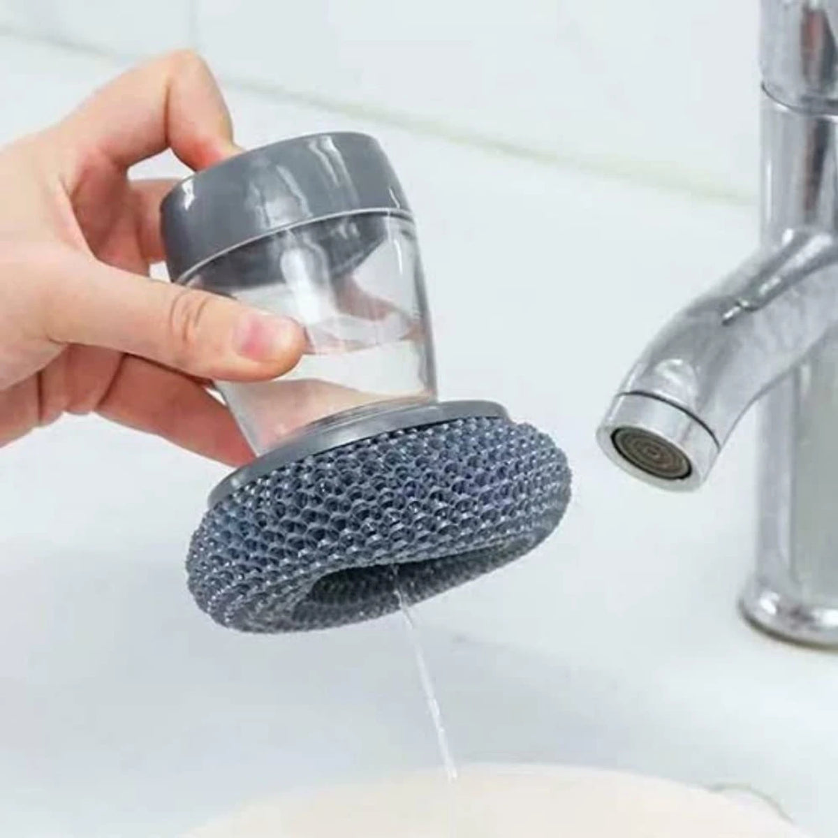 Push Dispenser With Cleaning Brush (Pack Of 2)
