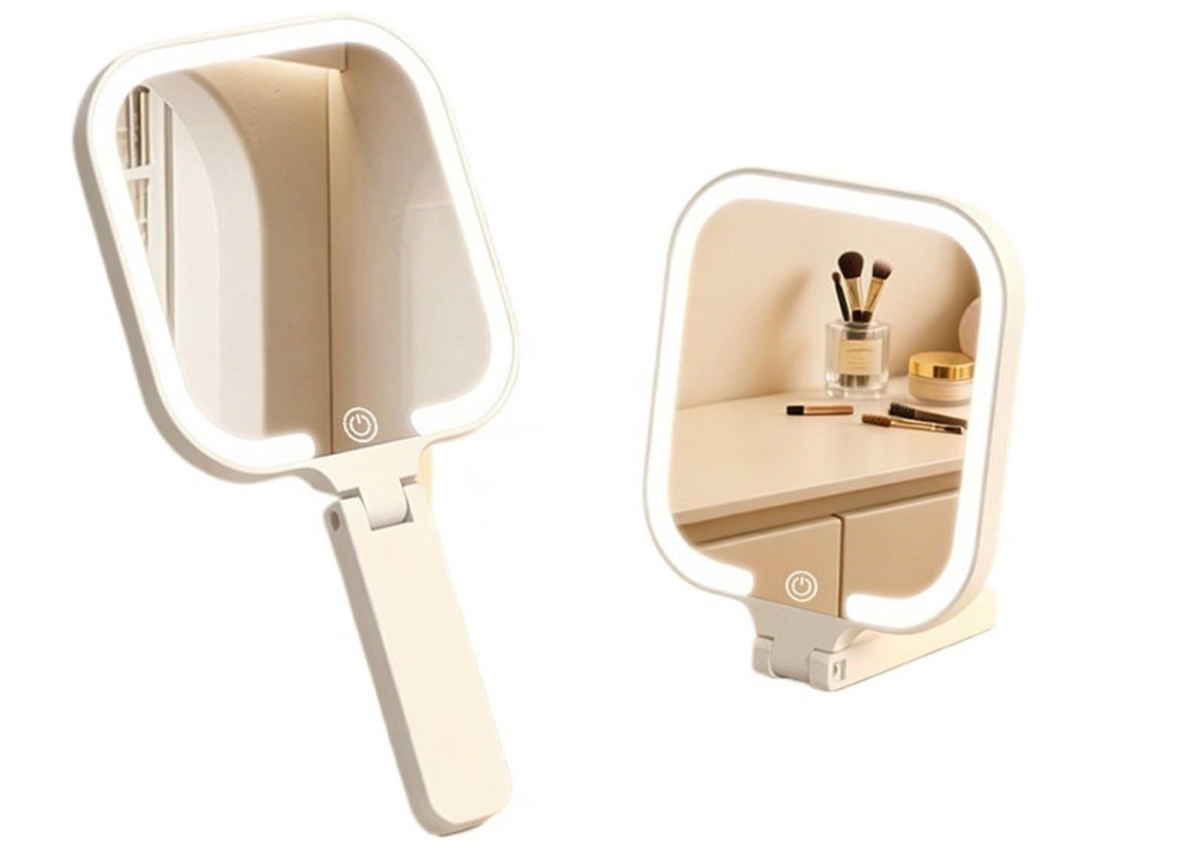 Handheld Foldable LED Makeup Mirror